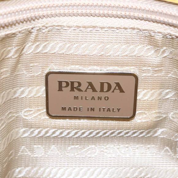 PRADA Hand Bag Enamel Yellow Silver Auth bs17418 - Picture 15 of 16